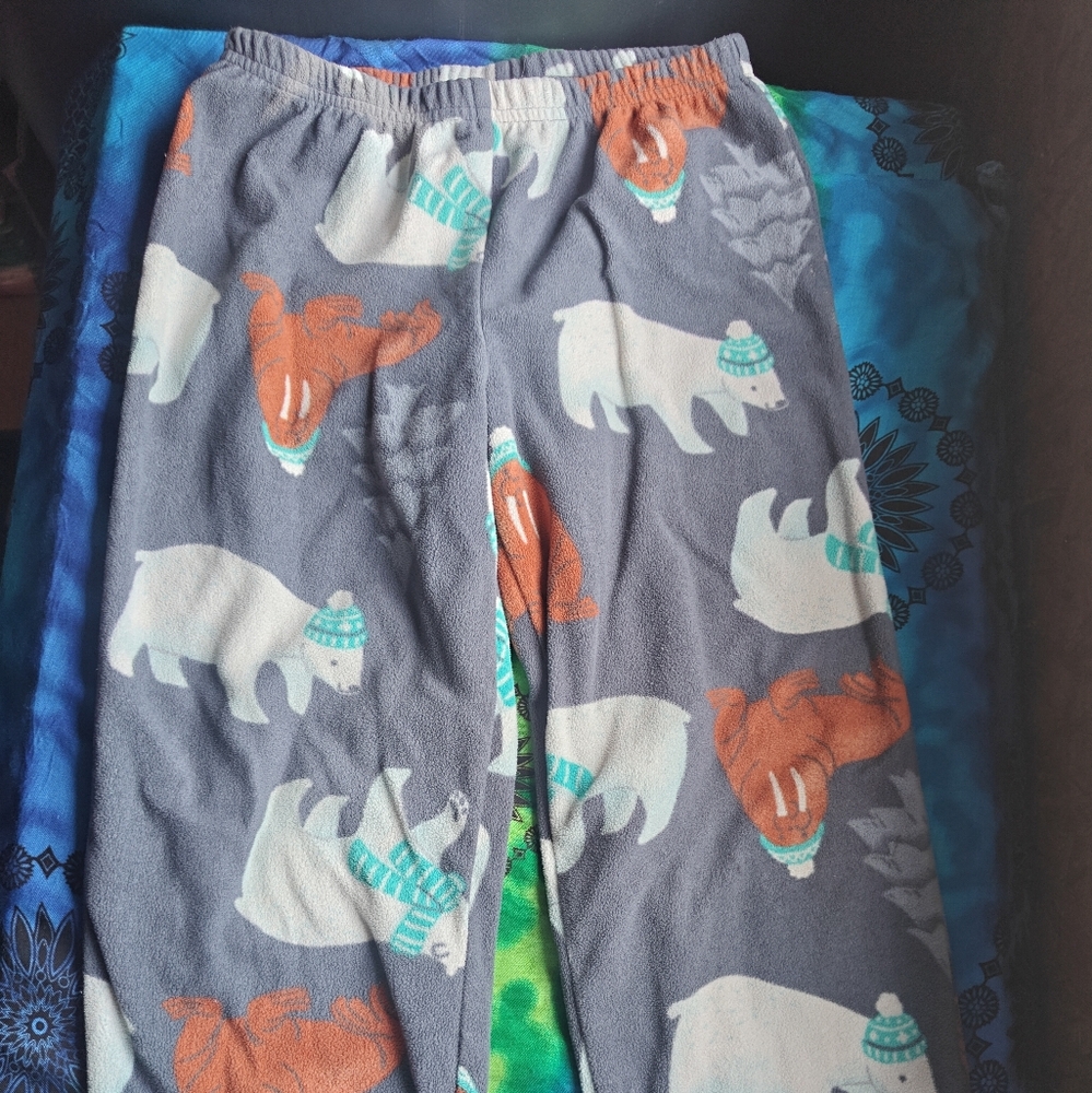 Carter's Gray and Orange Polar Bear Pajama Bottoms